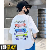 Lustrous Chic Elegant White Oversized Tees for Kids